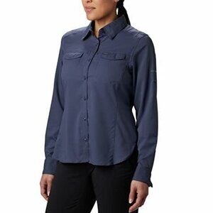 Columbia Silver Ridge Utility Top Women's Size M Dark Navy Button-Up Shirt